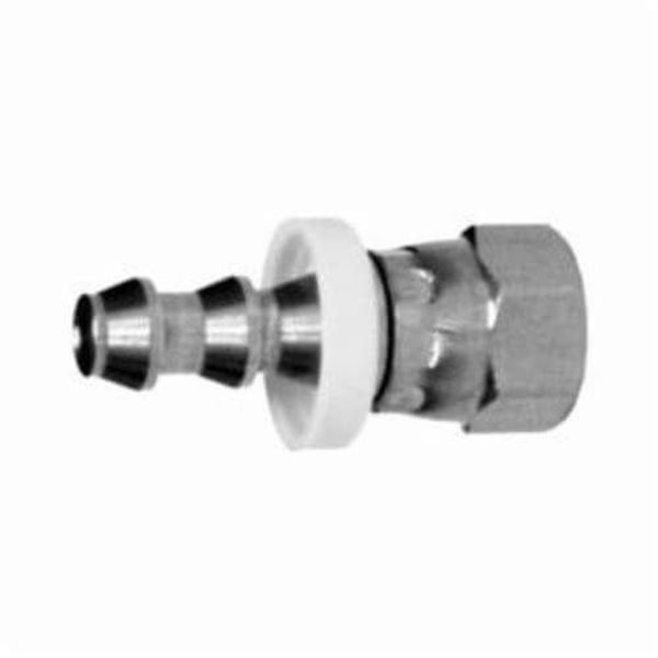 Midland Metal Swivel Hose Adapter, Adapter, 14 Nominal, Barb x SAE 4537 deg Female JIC Flare, 056 Hex, Stainl 30230SS